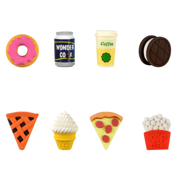 Fast Food Snack Attack Erasers 1" Capsules detail