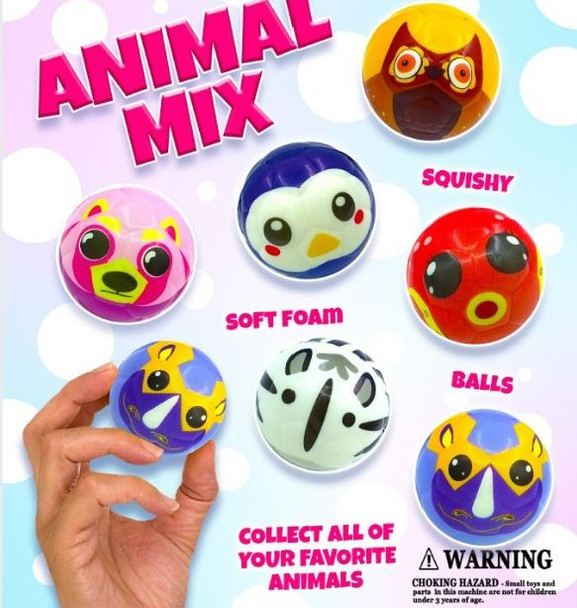 Animal Foam Balls 2.5"Self-Vend (288pc)