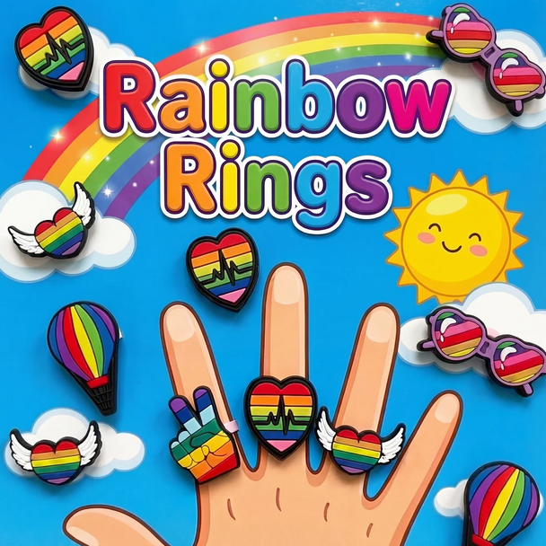 Prismatic 6-Color Rings  display, upper portion