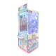Quartering left view of Blue Joy Catcher vending machine, ideal for 7-9" plush stuffed animals