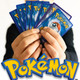 Pokemon trading card game cards display upper