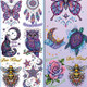 Mandala Tattoos display card showing the lower part of the display care with lovely geometric depictions of creatures of awe and wonder