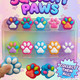Squish & Slow Loving Paws 50/50 Mix lower part of display card illustrating the toys in the mix