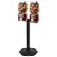 Double machine with  Chrome Trim Gumball Vending Machine w/Stand to show what a double machine looks like, but trim & lids are black on this machine.