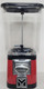 another view of the Classic Gumball Vending Red Machine Black Trim, shown separately, as it ships; must be attached to bracket by customer