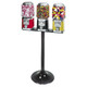 Triple machine with  Chrome Trim Gumball Vending Machine w/Stand to show what a triple machine looks like, but trim & lids are black on this machine.