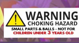 Choking hazard not suitable for under 3 years old