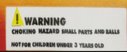 choking hazard under 3 years