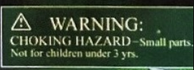 choking hazard ages 3 and under