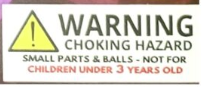 choking hazard ages 3 and under