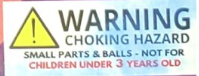 choking hazard ages 3 and under