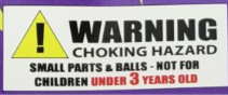 choking hazard under 3 years old