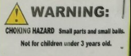 choking hazard under 3 years old