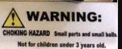 choking hazard 3 years and under