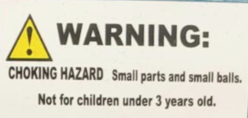 choking hazard under 3 years old