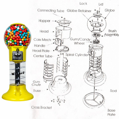 Original Wizard Spiral Gumball Machine