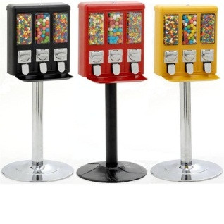 BLACK with GUMBALL WHEEL Pro Double Bulk Vending Machine and Stand 