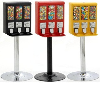 Triple Head Candy Vending Machine, 1-inch Gumball Vending Machine,  Commercial Gumball Vending Machine with Stand