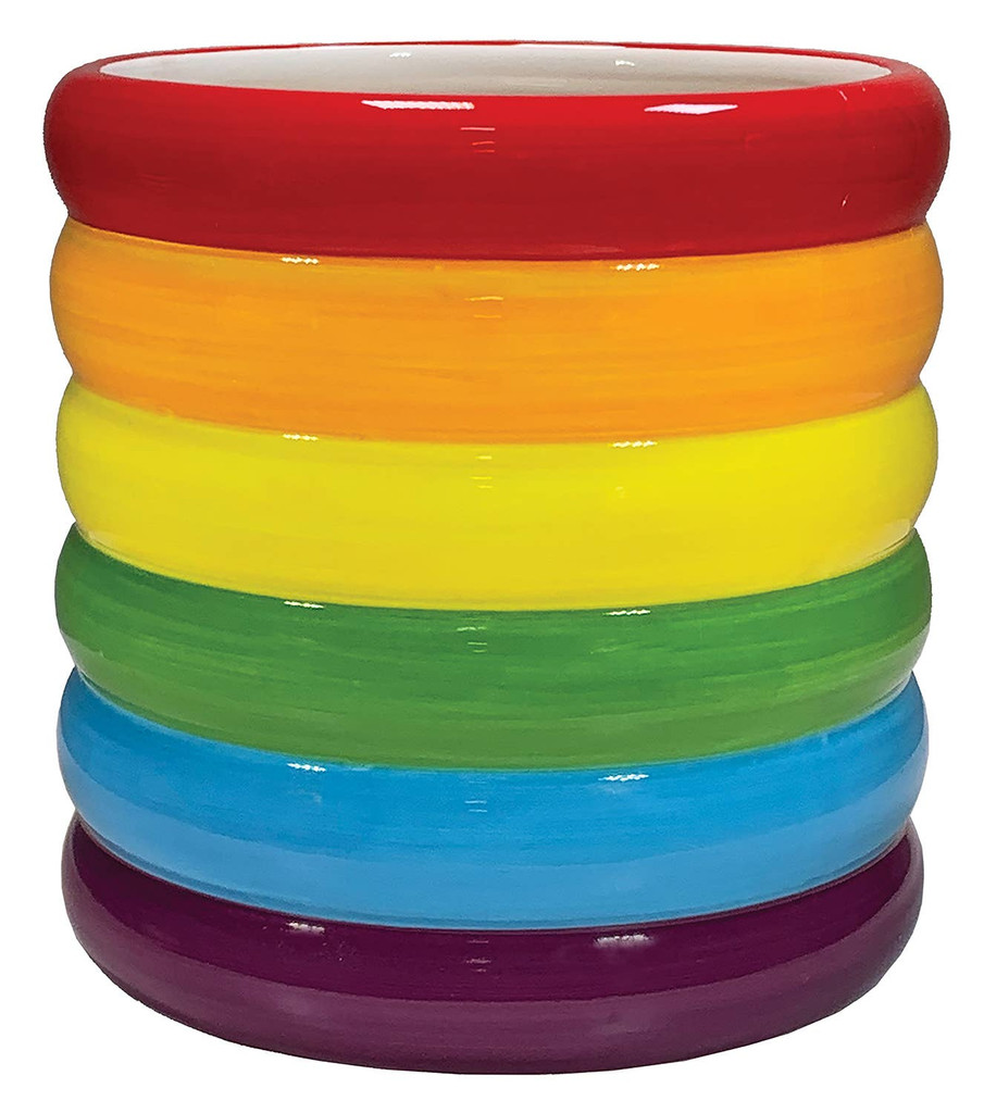 Ceramic Planter Stacked Retro Rainbow