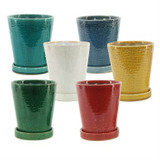 Tall Round Pot with Attached Saucer Tall Round Pot with Attached Saucer