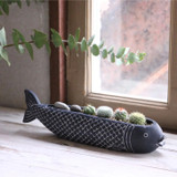 Cement Planter Koi Fish Black