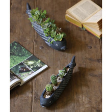 Cement Planter Koi Fish Black