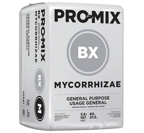 Pro Mix BX 3.8 Cubic Feet (107 Liters)

Premier PRO-MIX BX is a solution for growers seeking to benefit from both the nutrient retention ability of vermiculite and a perlite content providing limited but proper drainage capacities. Combined with high-quality fibrous peat moss, this formulation is ideal for growers looking for a general purpose medium which creates a well-balanced growing environment.

Please note:  Premier Pro Mix BX contains mycorrhizae fungi. This is a living organism and if left undisturbed long enough before use, will grow and medium may appear to be moldy! This is completely normal and is actually a good sign that the fungi is still active.