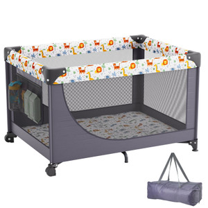 VEVOR Baby Playpen Quick-Folding Portable Baby Toddler Fence Play Yard & Wheels VEVOR Baby Playpen Quick-Folding Portable Baby Toddler Fence Play Yard & Wheels
