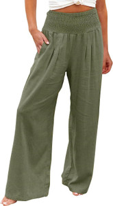 TUNUSKAT Womens Cotton Linen Wide Leg Pants Summer Casual High Waisted Palazzo Pants Baggy Lounge beach Trousers with Pocket TUNUSKAT Womens Cotton Linen Wide Leg Pants Summer Casual High Waisted Palazzo Pants Baggy Lounge beach Trousers with Pocket