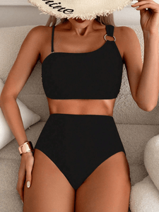 Women's minimalist asymmetrical split style quick drying bikini swimsuit Women's minimalist asymmetrical split style quick drying bikini swimsuit