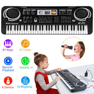 61 Keys Digital Music Electronic Keyboard Electric Piano Musical Instrument Kids Learning Keyboard w/ Microphone For Beginners Kids Girls Boys Adults 61 Keys Digital Music Electronic Keyboard Electric Piano Musical Instrument Kids Learning Keyboard w/ Microphone For Beginners Kids Girls Boys Adults