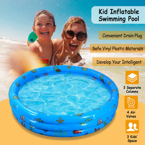 51x13In Inflatable Swimming Pool Blow Up Family Pool For 3 Kids Foldable Swim Ball Pool 51x13In Inflatable Swimming Pool Blow Up Family Pool For 3 Kids Foldable Swim Ball Pool