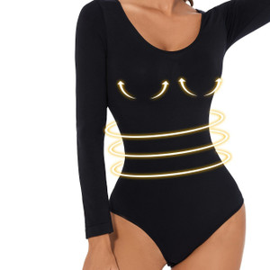 Sexy Basic Slim Bodysuit, Solid Round Neck Long Sleeve Waist Bodycon One Piece Bodysuit, Women's Clothing Sexy Basic Slim Bodysuit, Solid Round Neck Long Sleeve Waist Bodycon One Piece Bodysuit, Women's Clothing