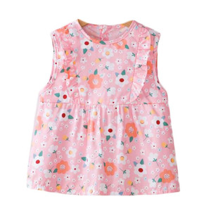 Pink Flora Baby's Inner Waterproof Apron Eating Smock Girl's Princess Smock Sleeveless Bib Pink Flora Baby's Inner Waterproof Apron Eating Smock Girl's Princess Smock Sleeveless Bib