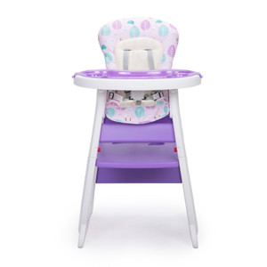 Convertible High Chair for Babies, Booster Seat with Safety Belt Feeding Tray, Toddler Chair and Table Set, Purple and White Convertible High Chair for Babies, Booster Seat with Safety Belt Feeding Tray, Toddler Chair and Table Set, Purple and White