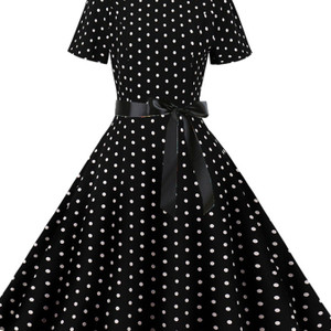 Women's Dresses Retro Casual Print Crew Neck Short Sleeve Waist Fashion Belt Dress Women's Dresses Retro Casual Print Crew Neck Short Sleeve Waist Fashion Belt Dress