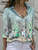 Print Elegant Shirts For Women Spring New Vintage Turn Down Collar Long Sleeve Blouses Office Ladies Casual Top