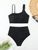 Women's minimalist asymmetrical split style quick drying bikini swimsuit