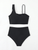 Women's minimalist asymmetrical split style quick drying bikini swimsuit
