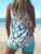 Women's two-piece sky-blue quick-dry tankini