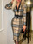 Bodycon Plaid V-neck Dress Without Belt, Elegant Long Sleeve Dress For Spring & Fall, Women's Clothing Bodycon Plaid V-neck Dress Without Belt, Elegant Long Sleeve Dress For Spring & Fall, Women's Clothing