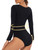 Sexy Basic Slim Bodysuit, Solid Round Neck Long Sleeve Waist Bodycon One Piece Bodysuit, Women's Clothing Sexy Basic Slim Bodysuit, Solid Round Neck Long Sleeve Waist Bodycon One Piece Bodysuit, Women's Clothing