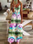 Women's Dresses Print Straps Summer Beach Party Loose Casual Long Dresses