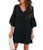 Women's Dress Sweet & Cute V-Neck Bell Sleeve Shift Dress Mini Dress