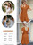 Women's Orange V Neck Ruffle Mini Dress Short Sleeve Drawstring A Line Flowy Skirt Medium Size