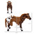 Qaba Sound-Making Ride On Horse for Toddlers 3-5, with Neighing and Galloping Sound, Stuffed Animal Horse Toy for Kids with Padding, Soft Feel, Brown