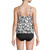 New black and white printed women's split type Tankini set with conservative style, covering the belly and showing off thinness