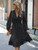 Retro V-neck Ruffle Dress; Polka Dot Print Long Sleeve Waist Loose Summer Dresses; Women's Clothing