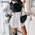 Faux Leather Patchwork White Shirt Women's Dress Spring Casual Long Sleeve Plaid Chic Dresses Lady Mini A Line Female Cloth