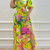 Women's Dresses V Neck Cutout Vintage Floral Print Long Dresses